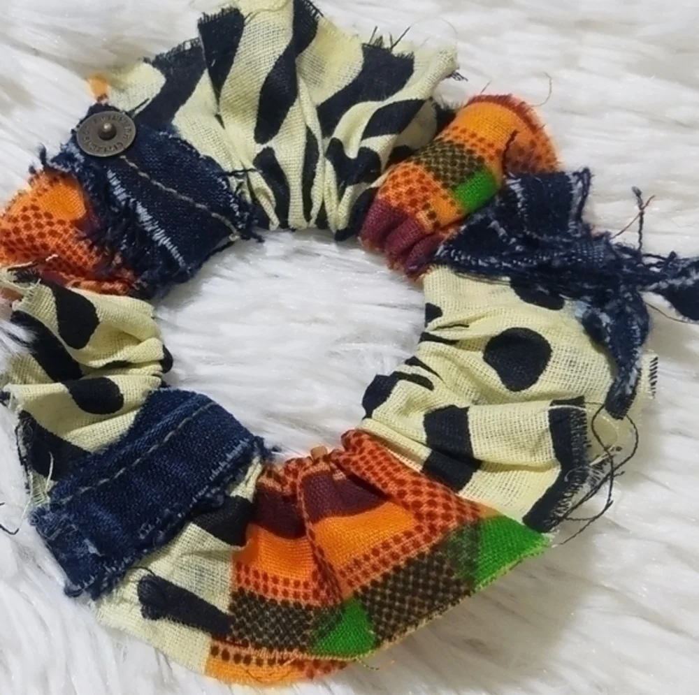 TASTY RAW EDGE KENTE & DENIM- 